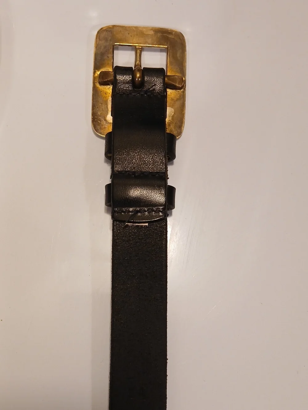 Ralph Lauren Vintage RL67 Men's Black Belt Size:34 Brass Buckle